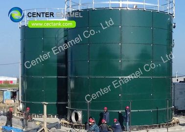 Glass Fused To Steel Bolted Livestock Manure Storage Tank Dark Green Coating Color