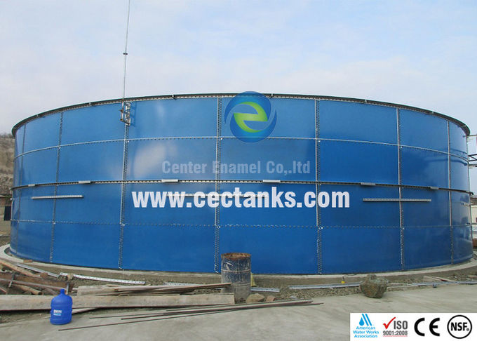 Glass Coated Steel Biogas Storage Tank Circular Fire Water Tank 0
