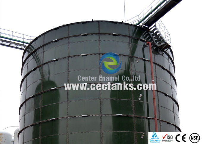 Potable Glass Coated Steel Tanks / Water Storage Tanks With Aluminum Flat Roof 0