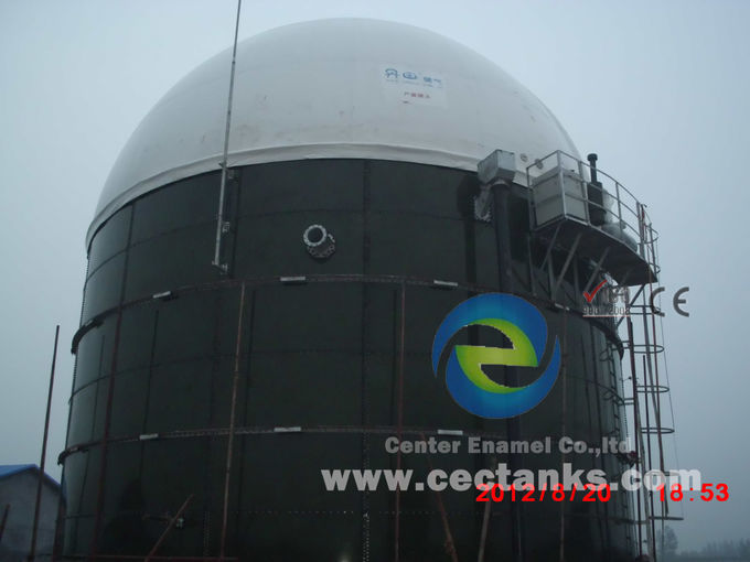 Enamel Biogas Septic Tank / Storage Tank With Double Membrane Roof 6.0Mohs 1
